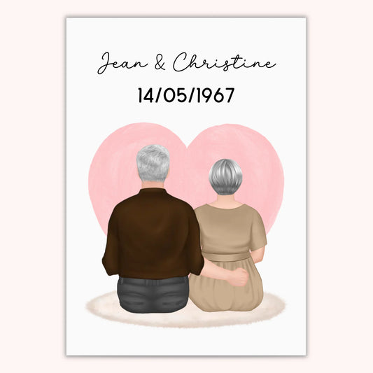 Affiche Personnalisée - Couple Papy & Mamie
