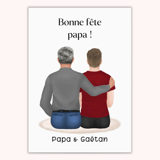 Affiche Personnalisée - Papa et Fils