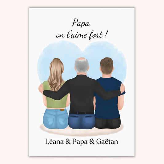 Affiche Personnalisée - Papa et Enfants Adultes