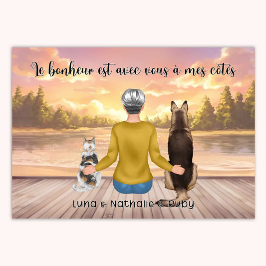 Affiche Personnalisée - Femme et Animaux