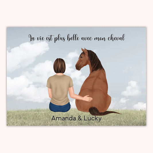 Affiche Personnalisée - Femme et Cheval