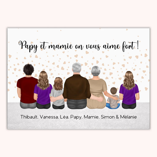 Affiche Personnalisée - Papy, Mamie et petits-enfants