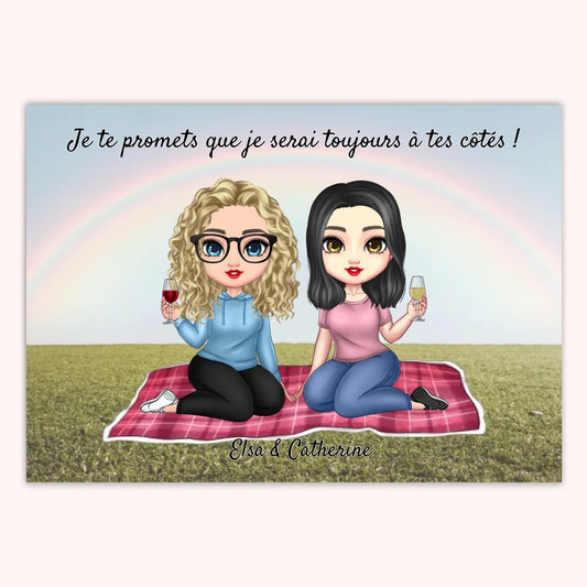 Affiche Personnalisée - Meilleures Amies Chibi
