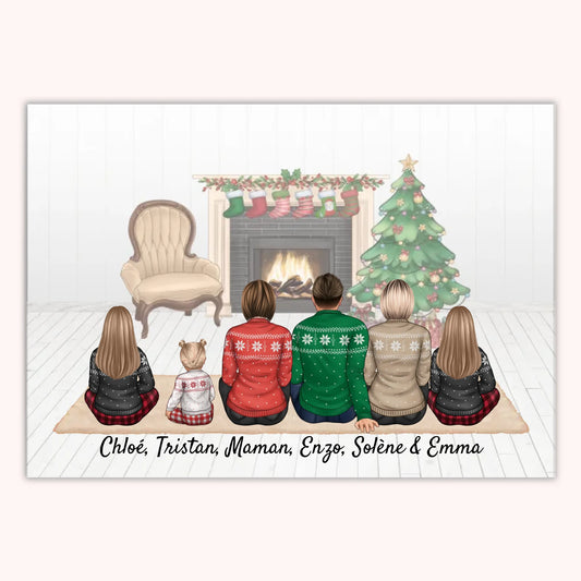 Affiche Personnalisée - Maman et Enfants Noël