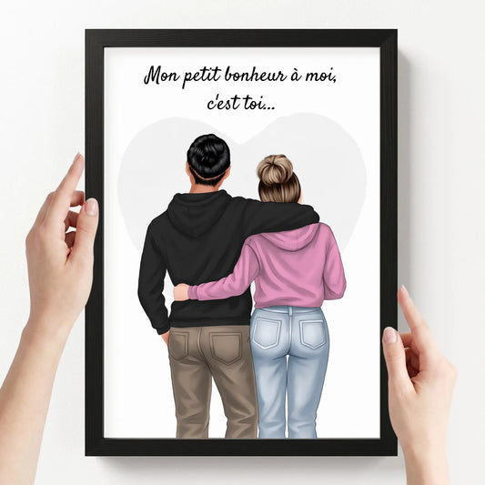 affiche personnalisé portrait avec cadre loofie