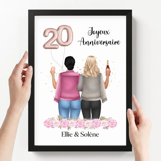 affiche personnalisé portrait avec cadre loofie