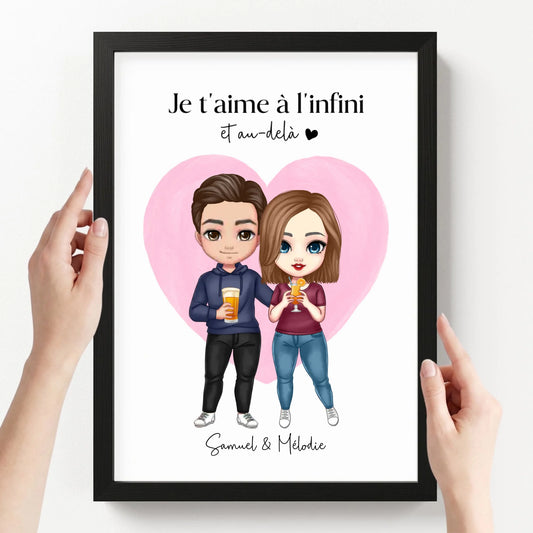affiche personnalisé portrait avec cadre loofie