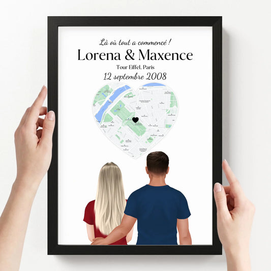 affiche personnalisé portrait avec cadre loofie