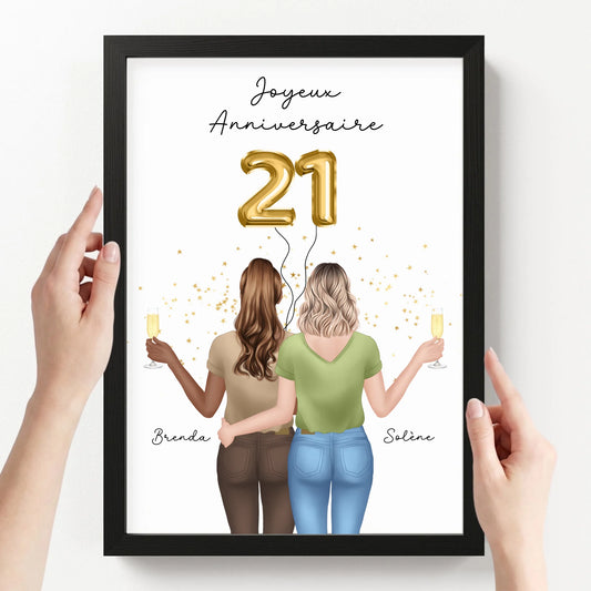 affiche personnalisé portrait avec cadre loofie
