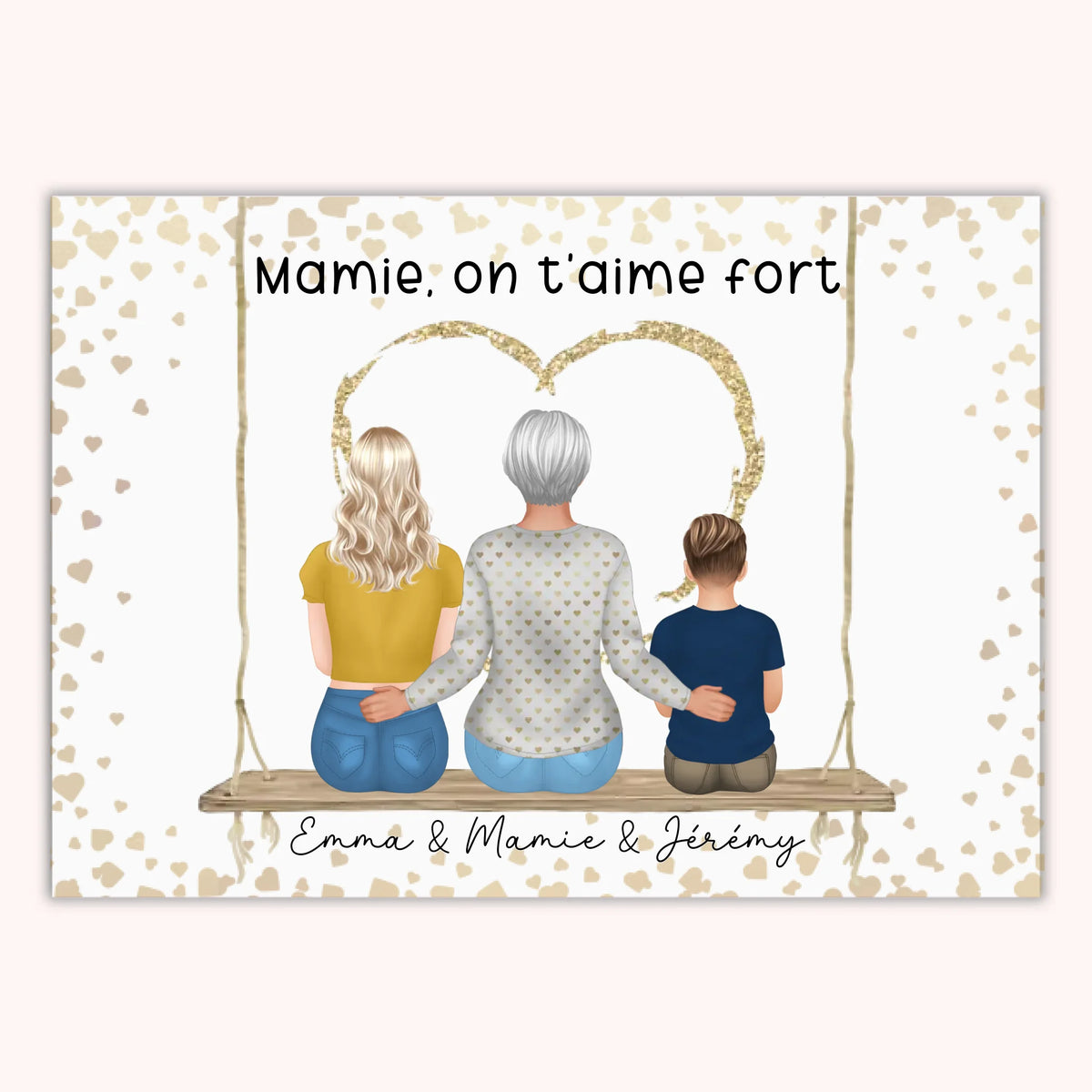 Affiche Personnalisée - Mamie et Petits-enfants
